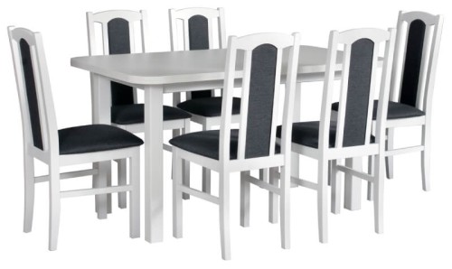 Stół i krzesła kolor biały, zestaw X3