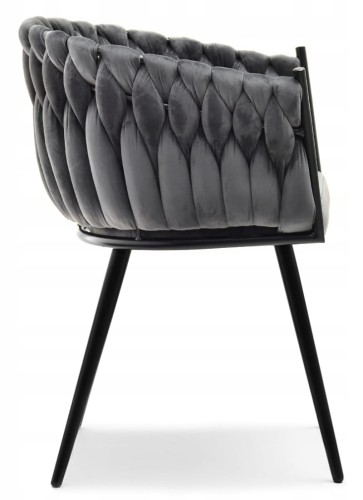 Szary fotel glamour i loft CR