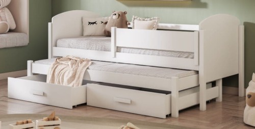 Białe łóżko 200x90 dziecięce dwuosobowe BO