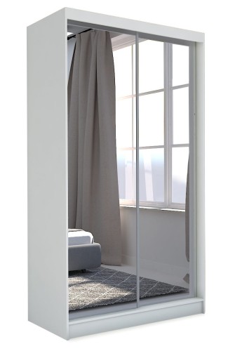 Szafa przesuwna 120 z lustrami biała MD