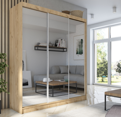 Szafa przesuwna 180 z lustrami sonoma MD