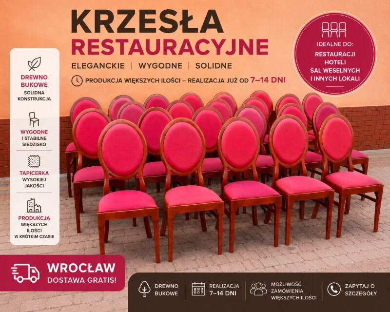 Krzesła restauracyjne z drewna bukowego