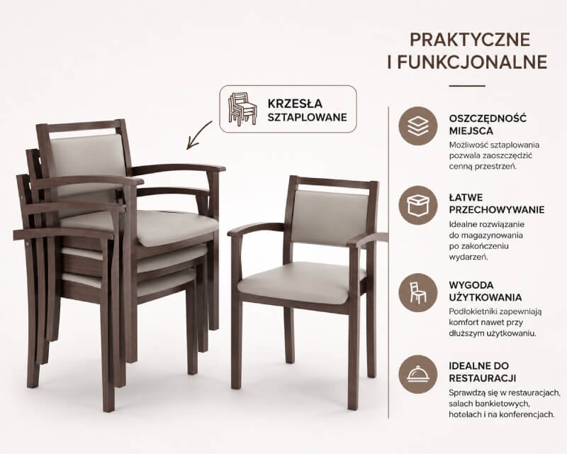 Krzesła sztaplowane