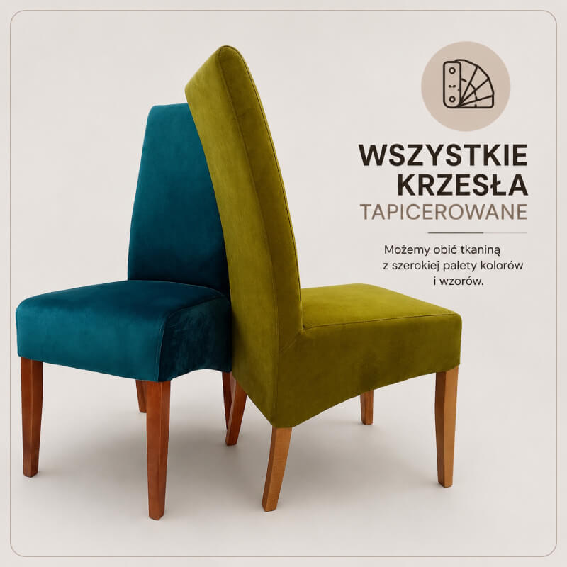Krzesła tapicerowane z możliwością wyboru tkaniny