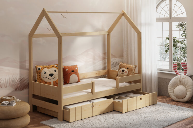 Łóżko domek z szufladami