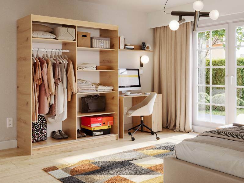 Wnętrze szafy 180 cm w dębie artisan